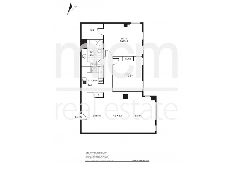 1743/474 Flinders Street, Melbourne VIC 3000 Floorplan