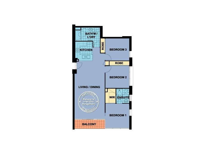 2511/668 Bourke Street, Melbourne VIC 3000 Floorplan