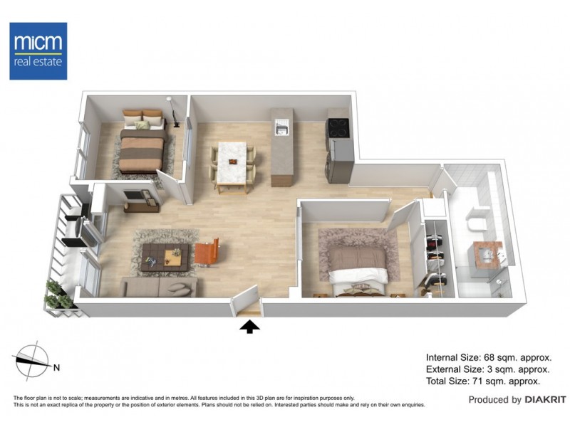 1415/325 Collins Street, Melbourne VIC 3000 Floorplan