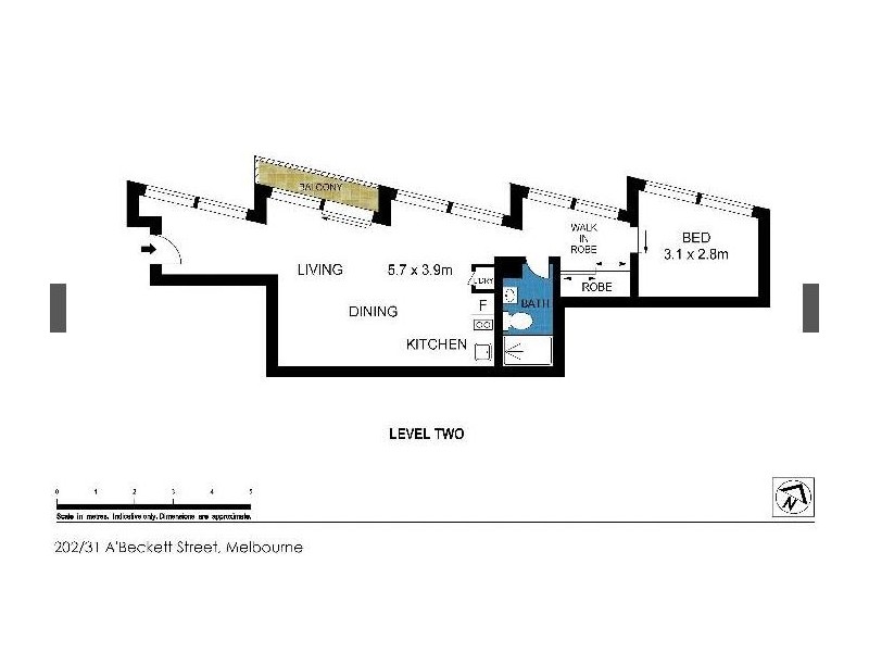 202/31 A’Beckett Street, Melbourne VIC 3000 Floorplan