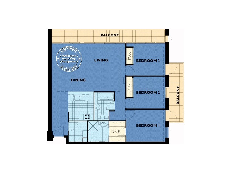 1603/83 Queensbridge Street, Southbank VIC 3006 Floorplan