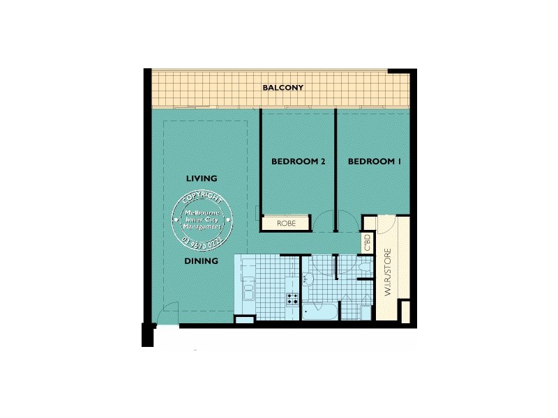 717/83 Queensbridge Street, Southbank VIC 3006 Floorplan