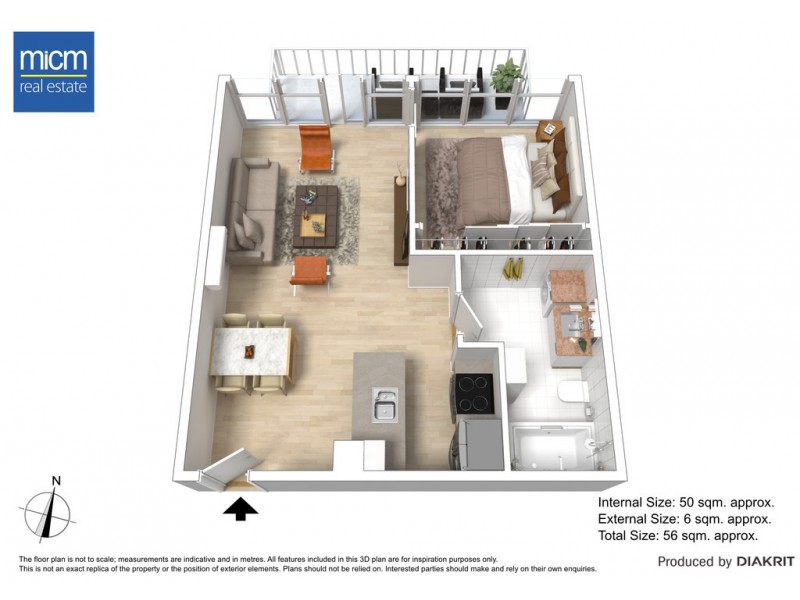1407/668 Bourke Street, Melbourne VIC 3000 Floorplan