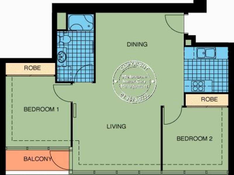 1610/83 Queensbridge Street, Southbank VIC 3006 Floorplan