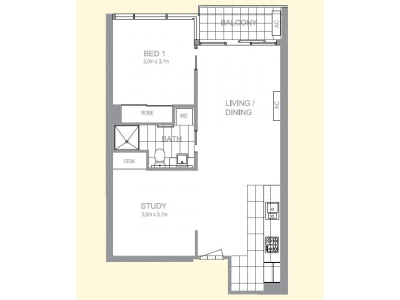 3009/241 City Road, Southbank VIC 3006 Floorplan