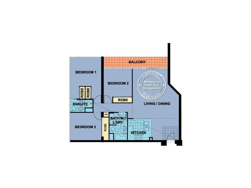 2705/668 Bourke Street, Melbourne VIC 3000 Floorplan