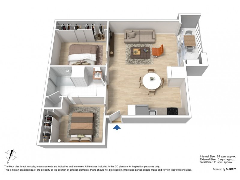 1026/199 William Street, Melbourne VIC 3000 Floorplan