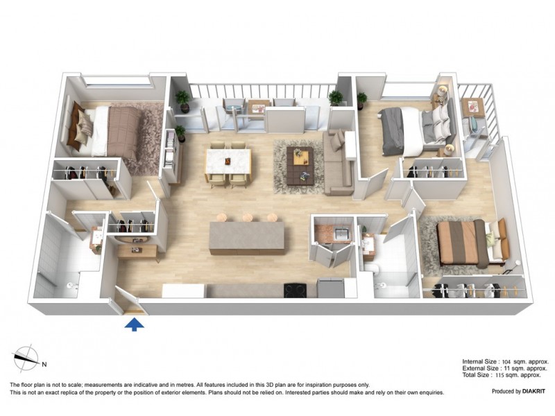 3707E/888 Collins Street, Docklands VIC 3008 Floorplan