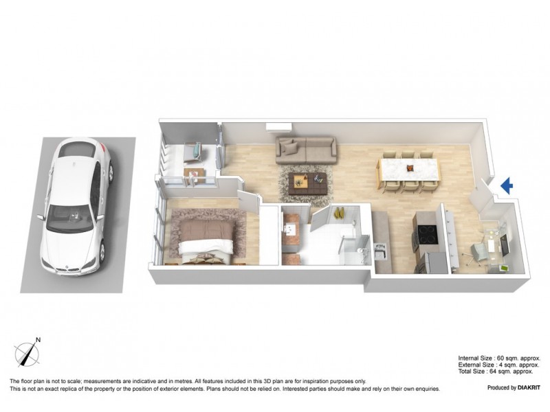 1102/58 Jeffcott Street, West Melbourne VIC 3003 Floorplan
