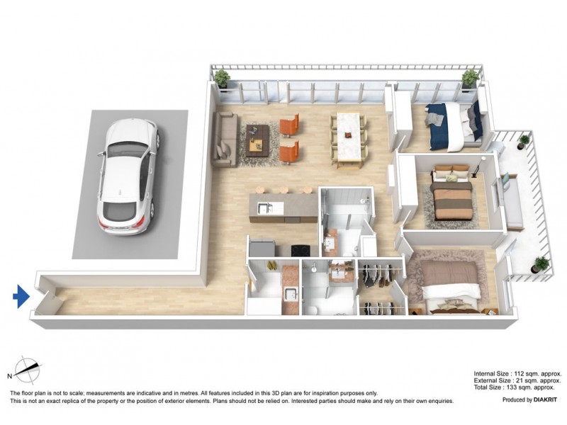 1906/83 Queensbridge Street, Southbank VIC 3006 Floorplan