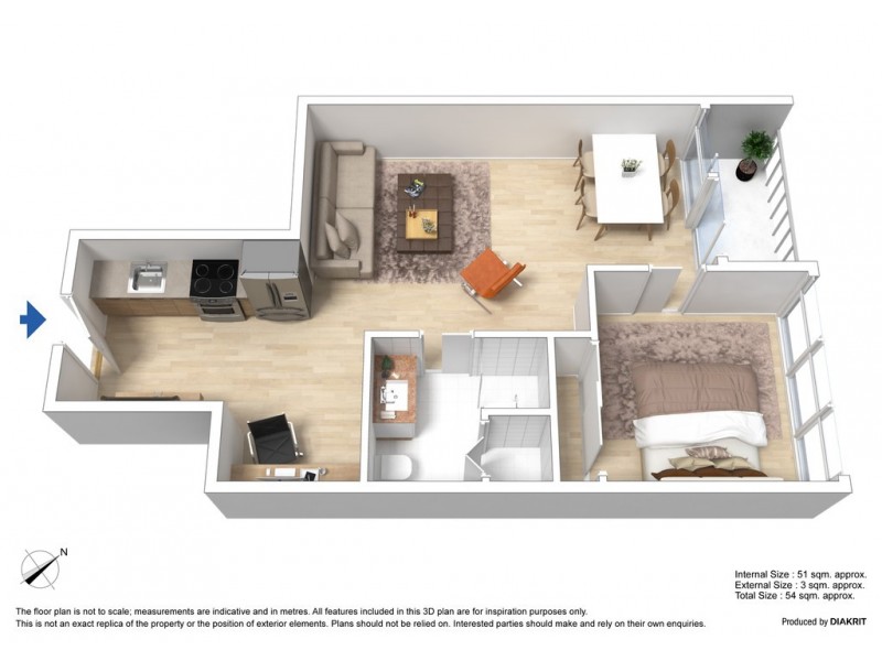 3909/1 Balston Street, Southbank VIC 3006 Floorplan