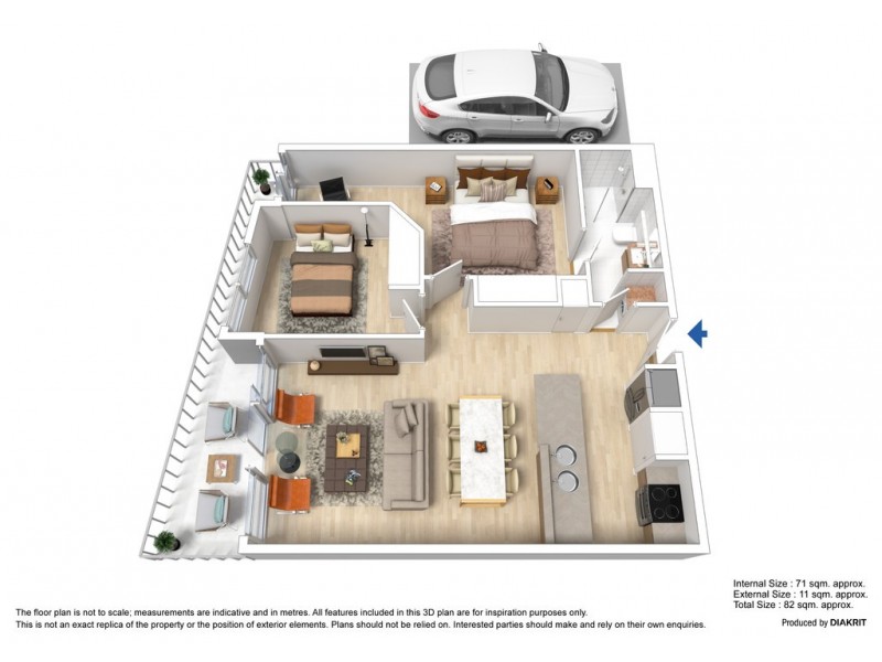 1305/8 Waterview Walk, Docklands VIC 3008 Floorplan