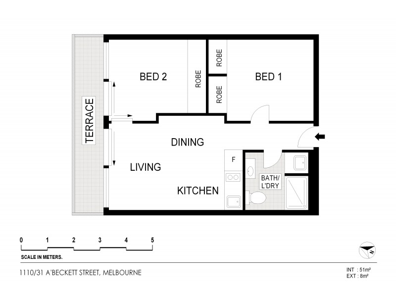 1110/31 A’Beckett Street, Melbourne VIC 3000 Floorplan