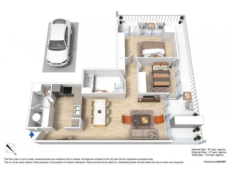 706/80 Clarendon Street, Southbank VIC 3006 Floorplan