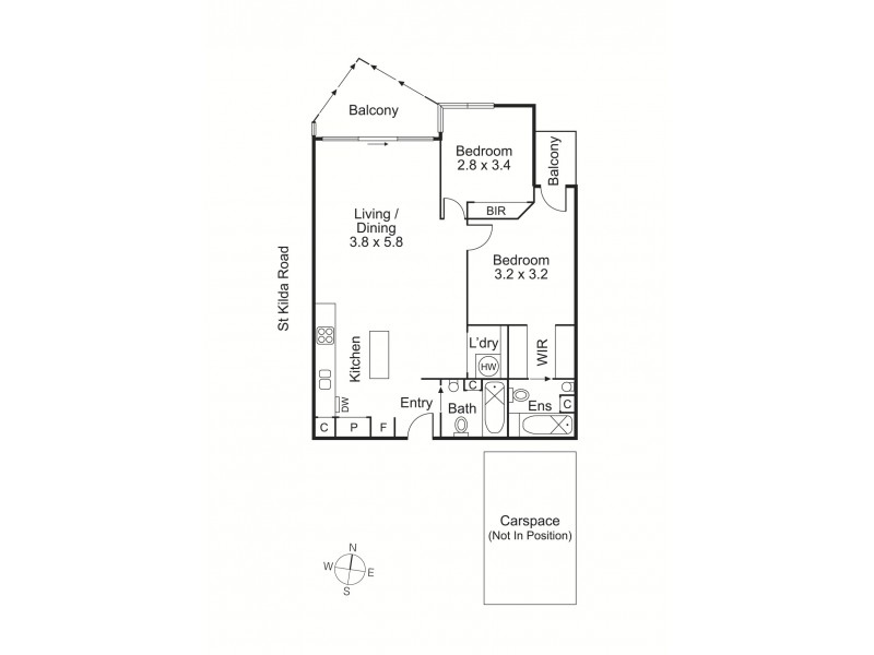 414/539 St. Kilda Road, Melbourne VIC 3004 Floorplan