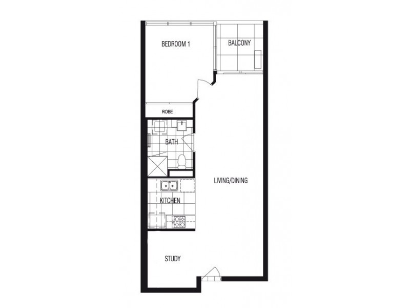 1009/58 Jeffcott Street, Melbourne VIC 3000 Floorplan