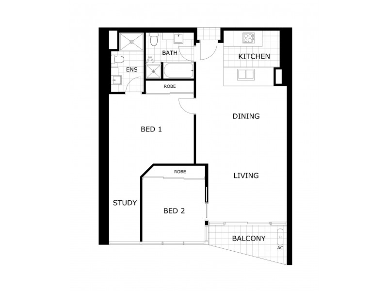1707/180 CITY ROAD, Southbank VIC 3006 Floorplan