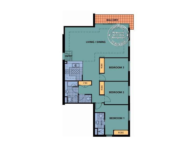 REF 22186/418 St Kilda Road, Melbourne VIC 3004 Floorplan