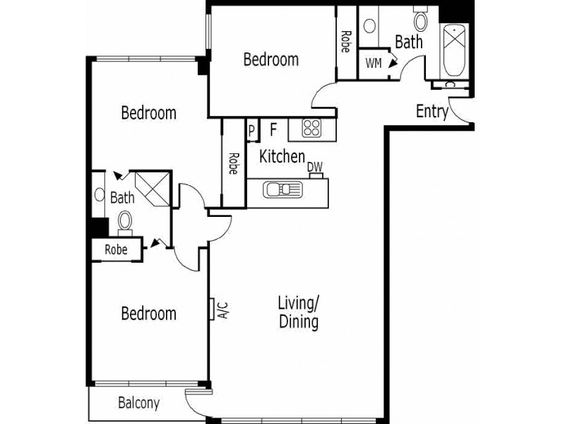 REF 22210/416 St Kilda Road, Melbourne VIC 3004 Floorplan
