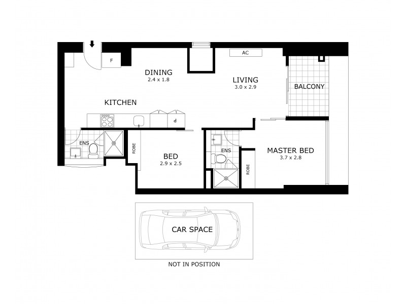 2218/220 Spencer Street, Melbourne VIC 3000 Floorplan