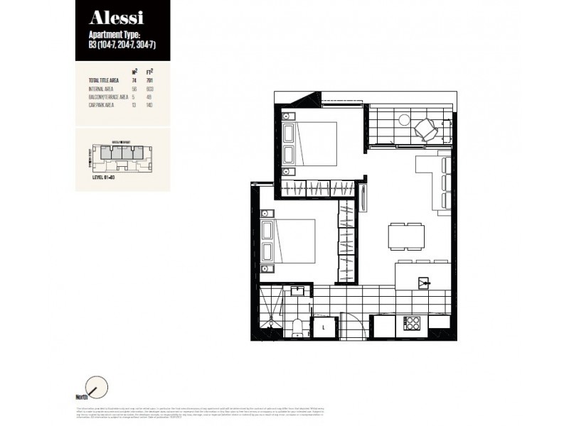 204/162 Rosslyn Street, West Melbourne VIC 3003 Floorplan