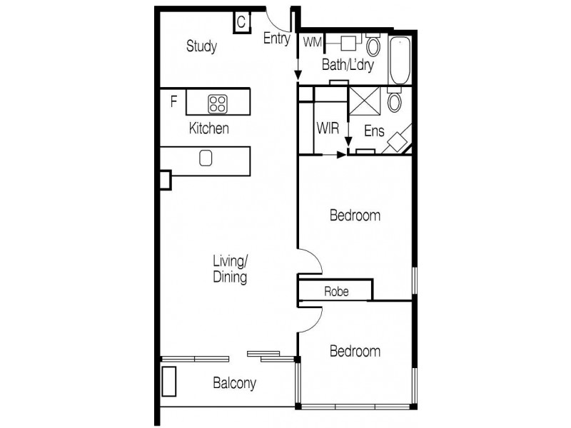 1303/63 Whiteman Street, Southbank VIC 3006 Floorplan