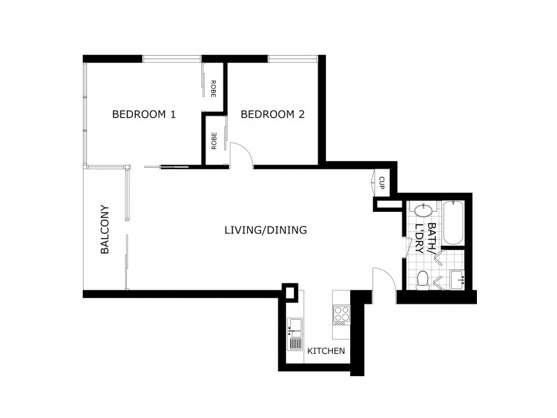 2902/668 Bourke Street, Melbourne VIC 3000 Floorplan