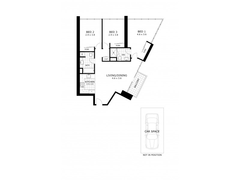1/46 Clarendon Street, Southbank VIC 3006 Floorplan