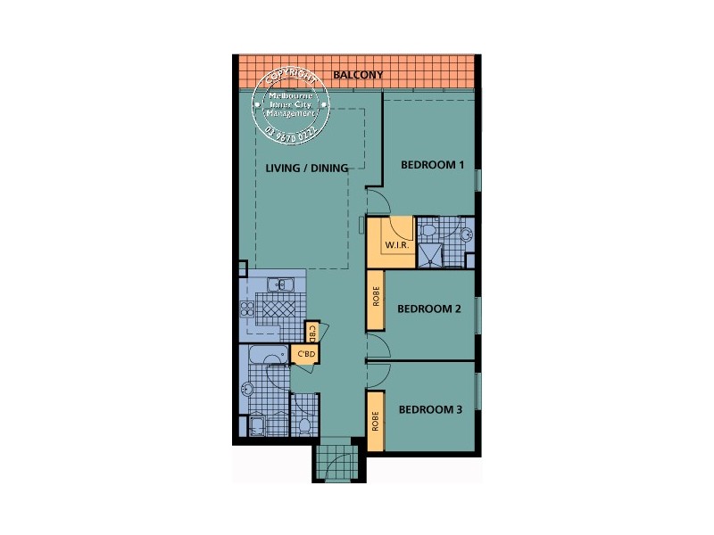 REF 22415/418 St Kilda Road, Melbourne VIC 3004 Floorplan