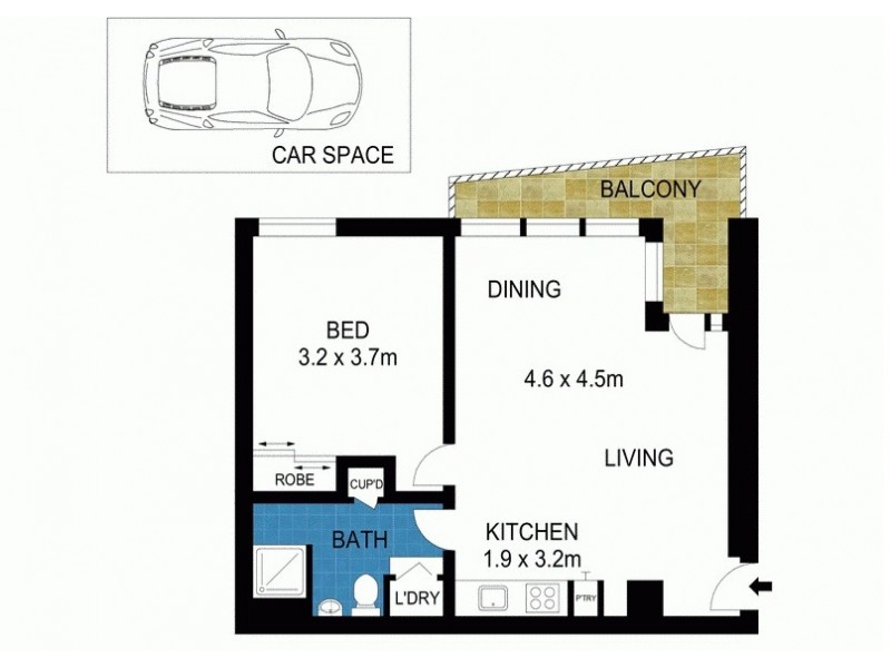 3303/200 Spencer Street, Melbourne VIC 3000 Floorplan