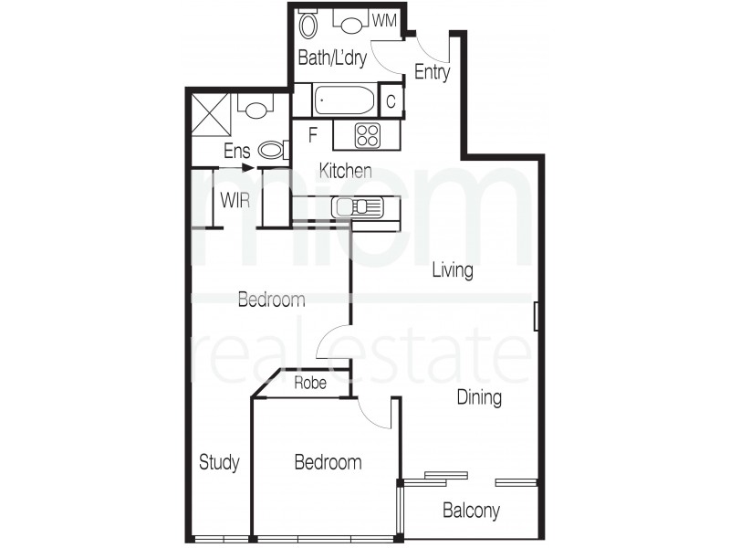 1707/163 City Road, Southbank VIC 3006 Floorplan