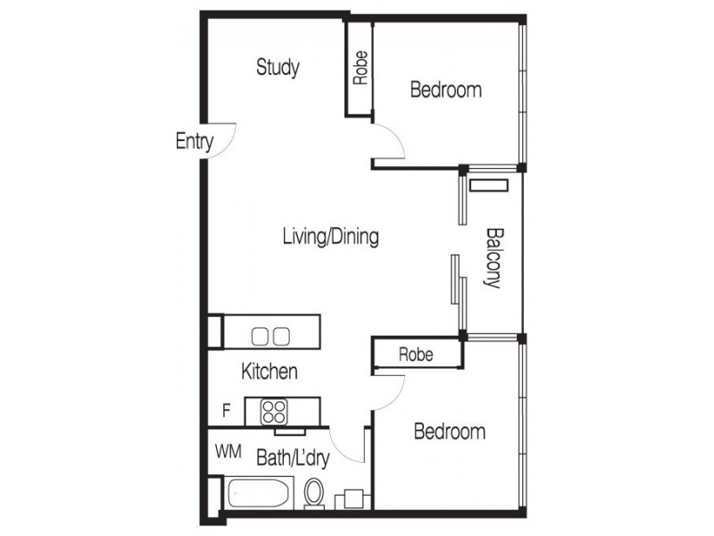 605/58 Jeffcott Street, West Melbourne VIC 3003 Floorplan