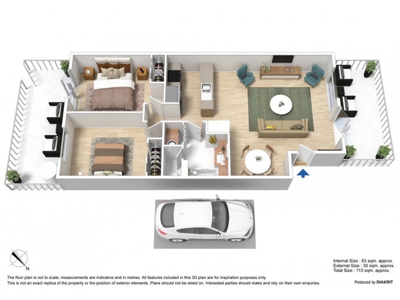 2/56 Leicester Street, Carlton VIC 3053 Floorplan