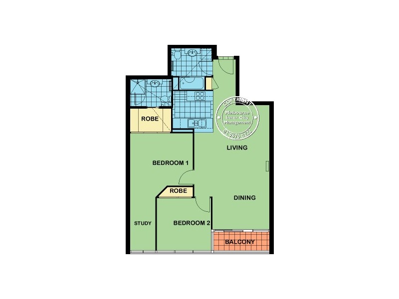 1507/163 City Road, Southbank VIC 3006 Floorplan