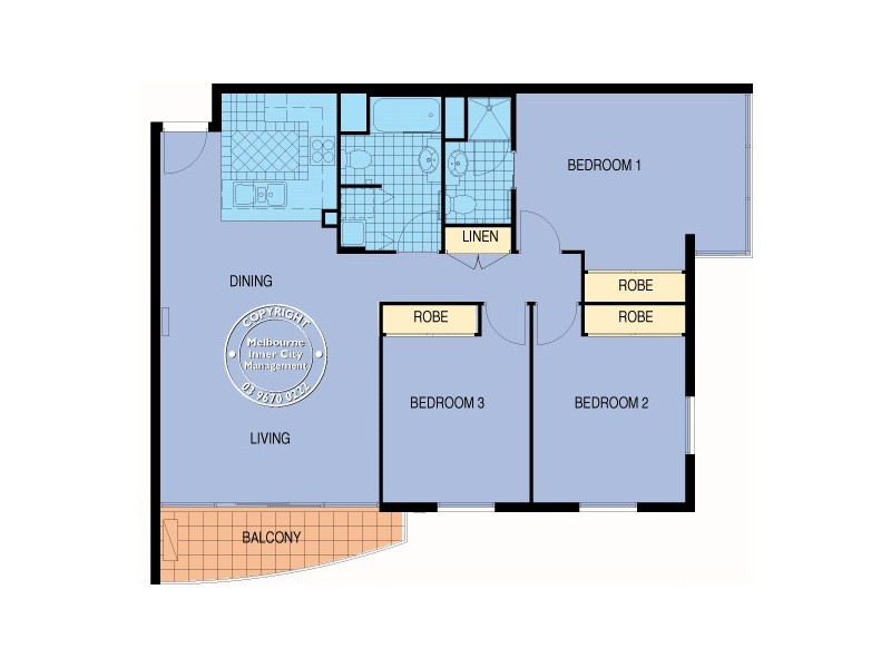 REF 23401/28 Bank Street, South Melbourne VIC 3205 Floorplan