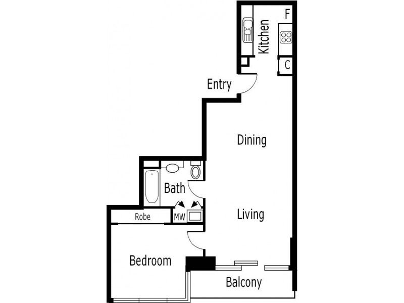 REF 23417/183 City Road, Southbank VIC 3006 Floorplan