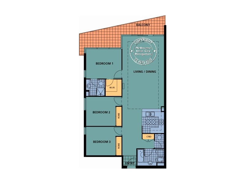 177/418 St Kilda Road, Melbourne VIC 3004 Floorplan