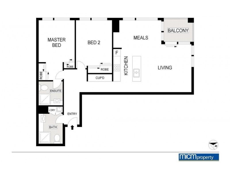 1707/100 Harbour Esplanade, Docklands VIC 3008 Floorplan