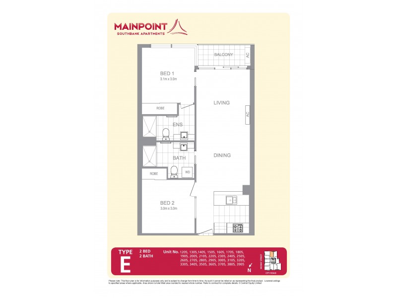 REF 23798/241 City Road, Southbank VIC 3006 Floorplan