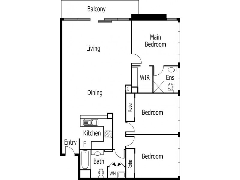 REF 23878/183 City Road, Southbank VIC 3006 Floorplan