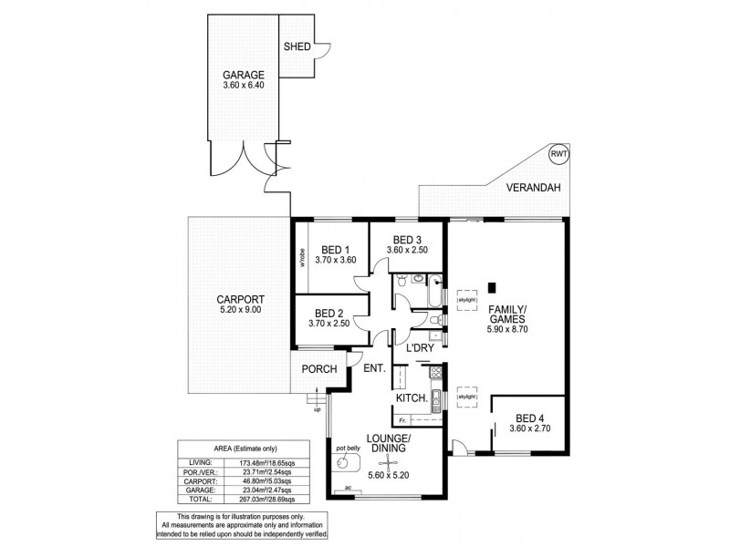 43 Selway Terrace, O’sullivan Beach SA 5166 Floorplan