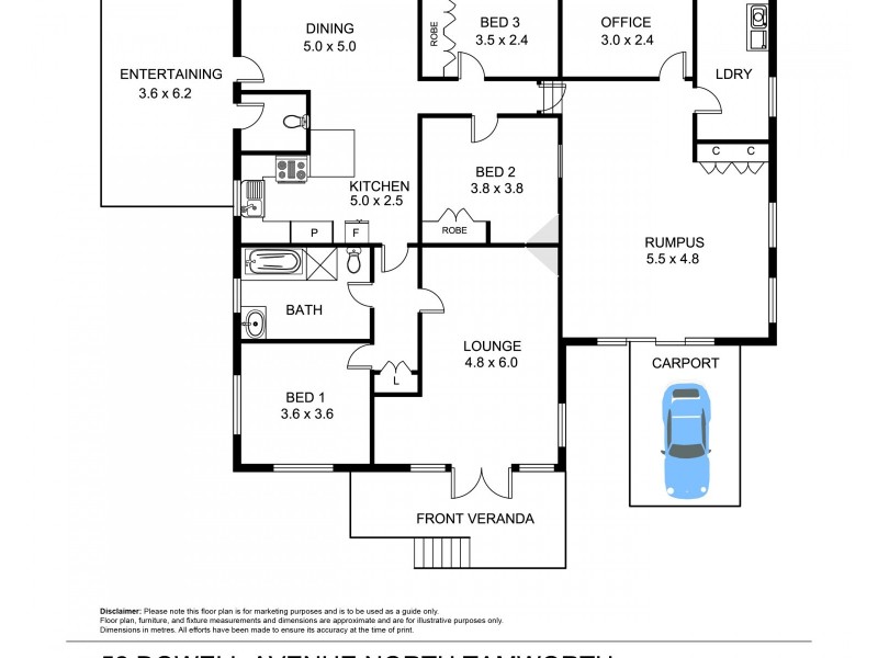 52 Dowell Avenue, Tamworth NSW 2340 Floorplan