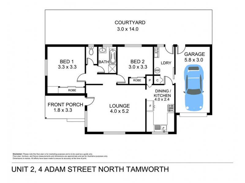 2/4 Adam Street, Tamworth NSW 2340 Floorplan