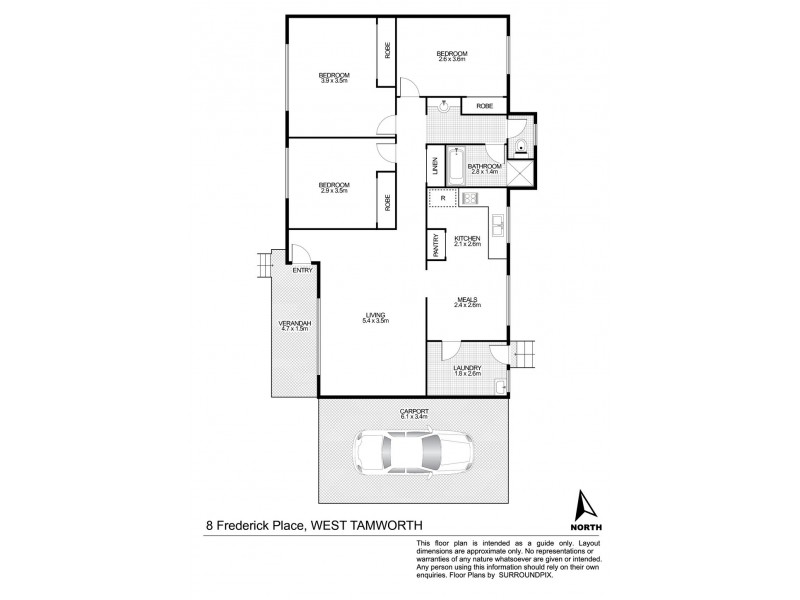 8 Frederick Place, Tamworth NSW 2340 Floorplan