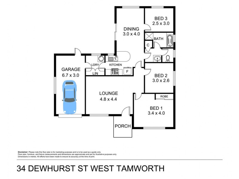 34 Dewhurst Street, Tamworth NSW 2340 Floorplan