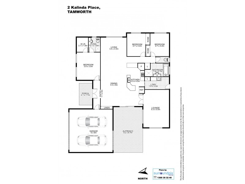 2 Kalinda Place, Tamworth NSW 2340 Floorplan