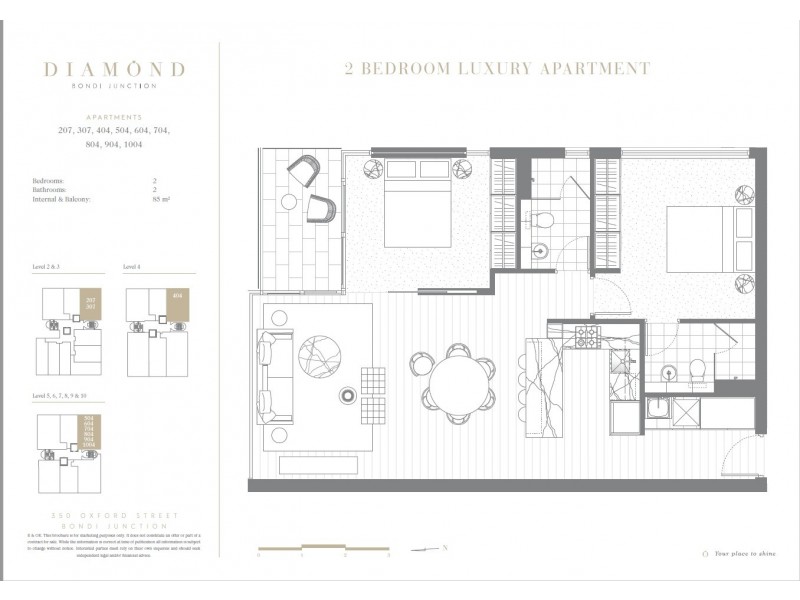 904/350 Oxford St, Bondi Junction NSW 2022 Floorplan