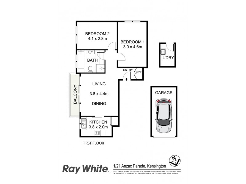 1/21 Anzac Pde, Kensington NSW 2033 Floorplan