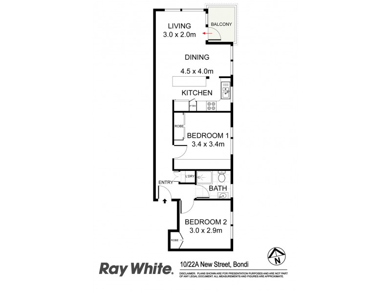 10/22A New Street, Bondi NSW 2026 Floorplan
