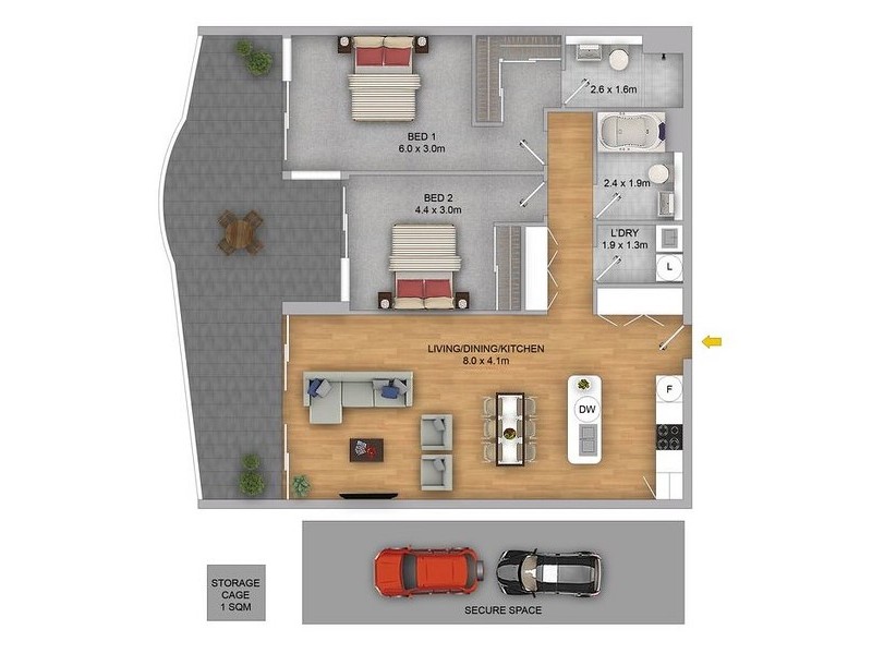 216/55 Holloway Street, Pagewood NSW 2035 Floorplan